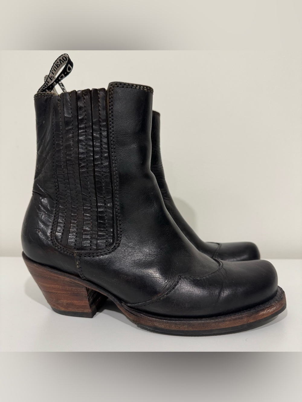 John Fluevog Womens Frontier Hi: Calamity Western Cowgirl Boots Size 8 Black